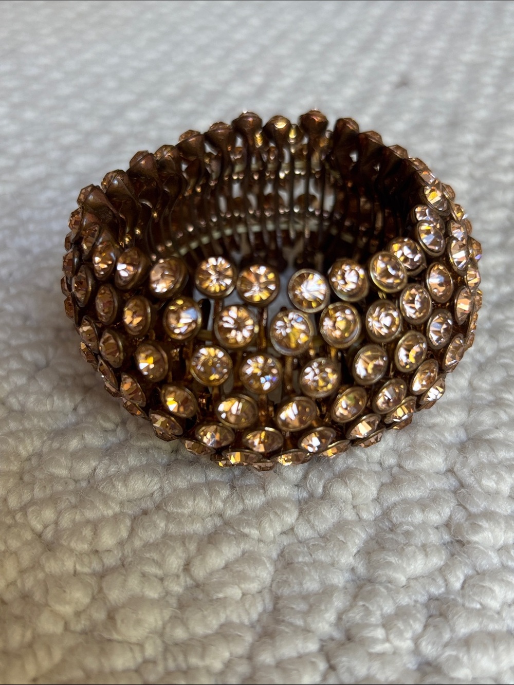 Champagne Crystal Metal Bracelet - elastic